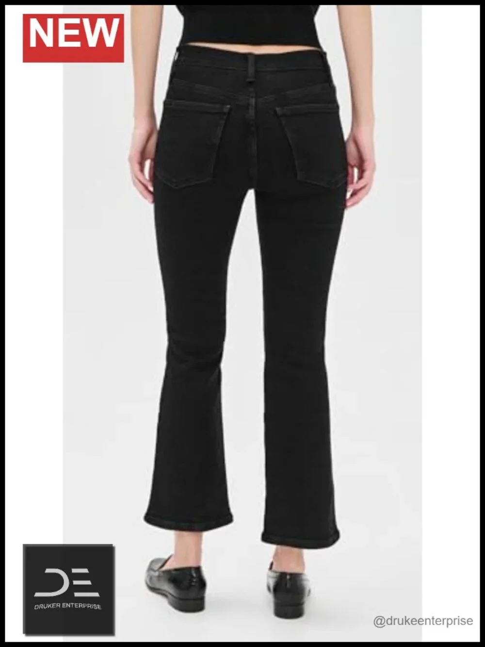 Women's Mid-Rise Flare Crop Jeans with 5-Pocket Styling